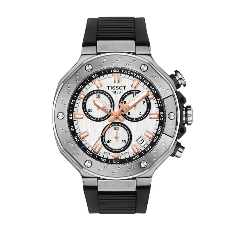 Tissot T-Race Swiss White Chronograph Dial Sporty Men’s Watch- T141.417.17.011.00